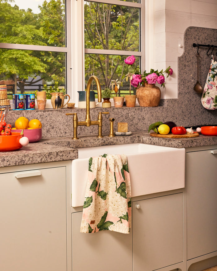 Hydrangea Pink Tea Towel