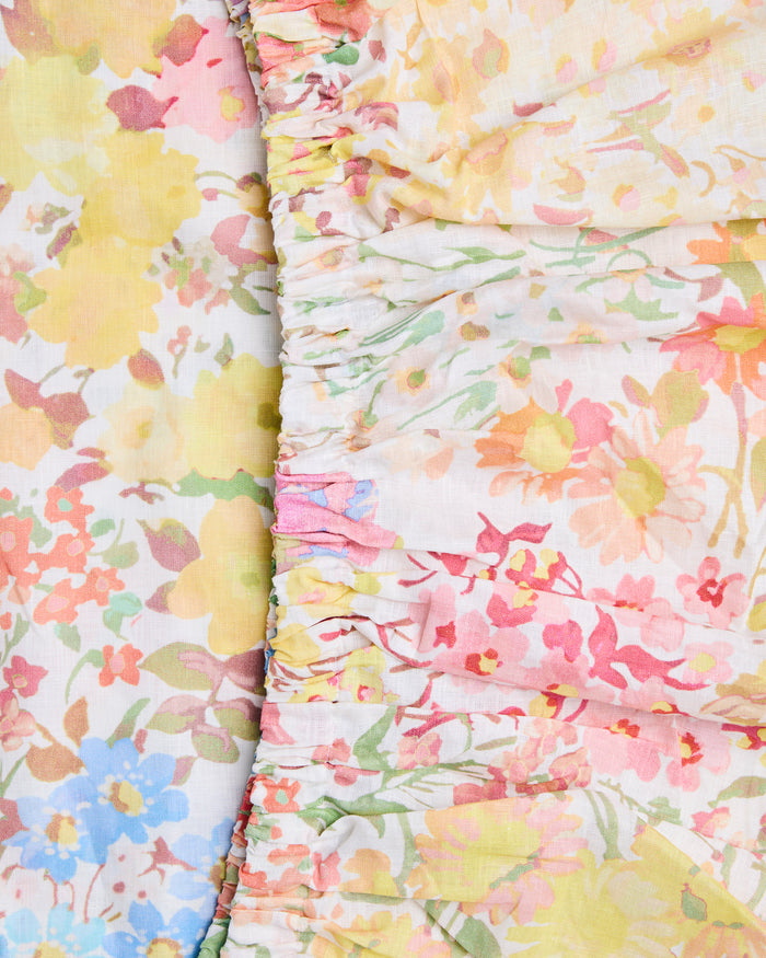 Forever Floral Butter Linen Fitted Sheet