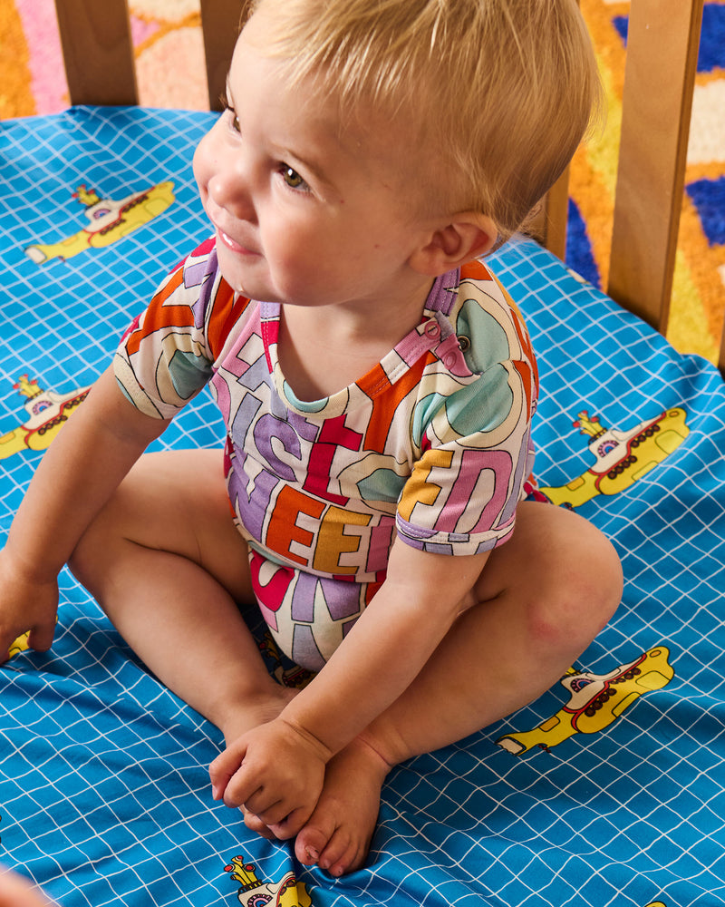 Kip&Co x The Beatles All You Need Is Love Organic Short Sleeve Romper