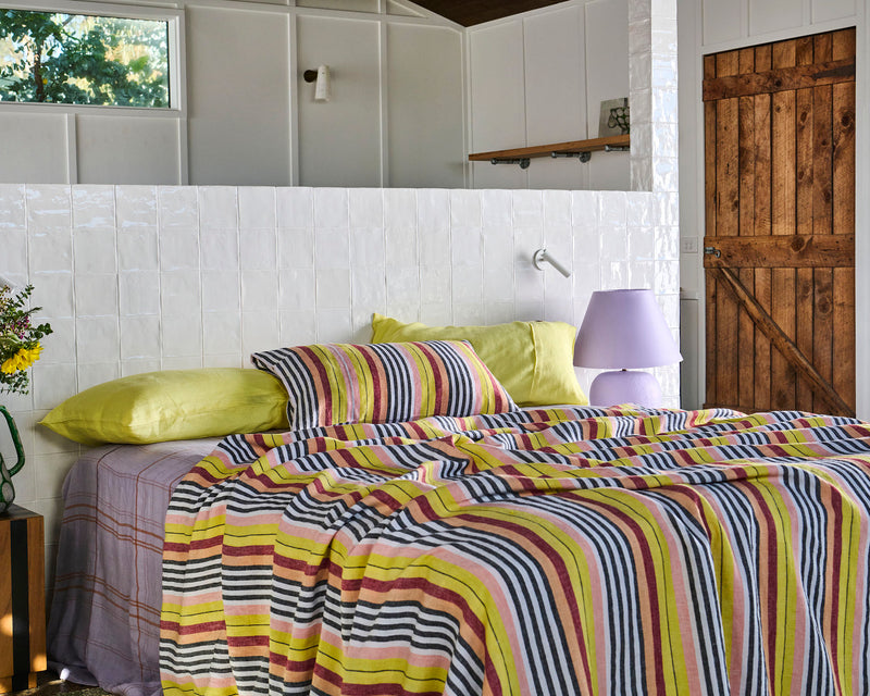 Casablanca Stripe Linen Flat Sheet