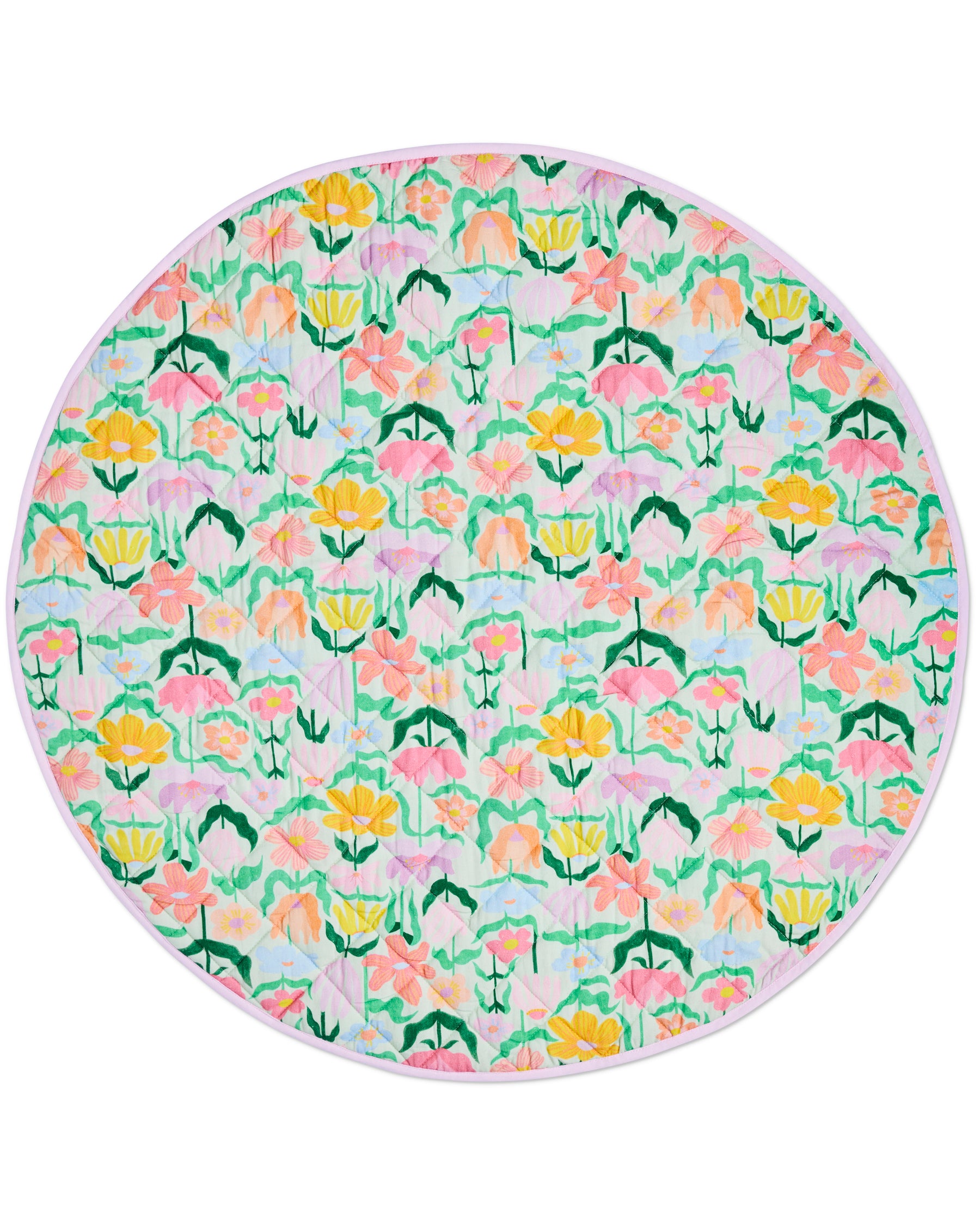 Popping Flowers Green Quilted Baby Play Mat – Kip&Co