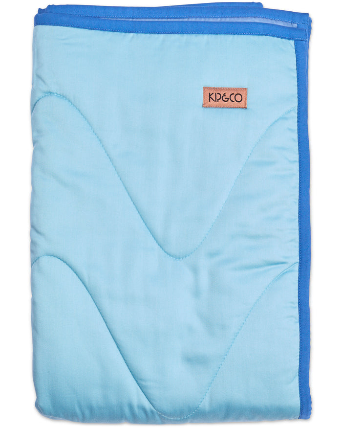Glow In Blue Bamboo Cotton Quilted Cot Bedspread