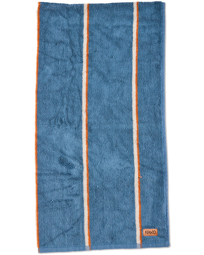 Blue Lagoon Stripe Bamboo Terry Hand Towel