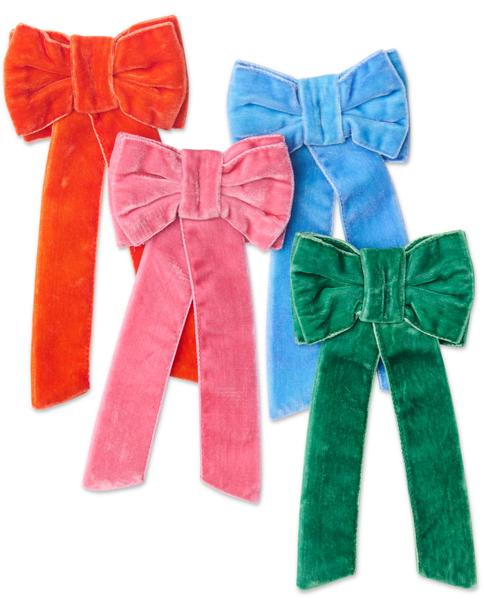 Bows Of Joy Velvet 4P Napkin Holder Set