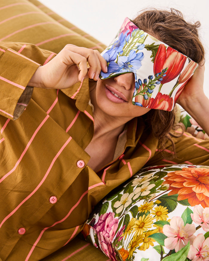 Cottage Garden Block Out Silk Eye Mask