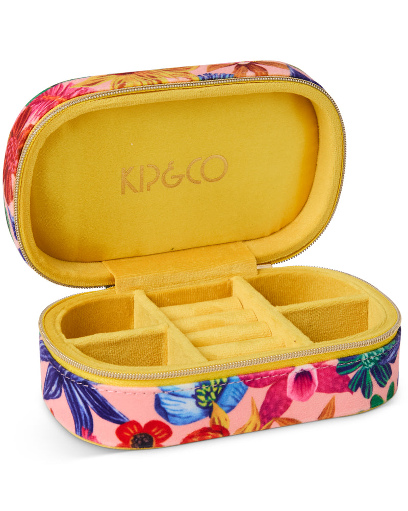 Wild Flowers In Bloom Travel Velvet Jewellery Box