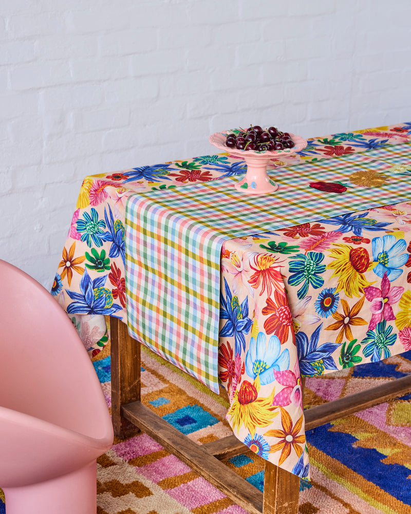 Sweet Flowers Tartan Table Runner
