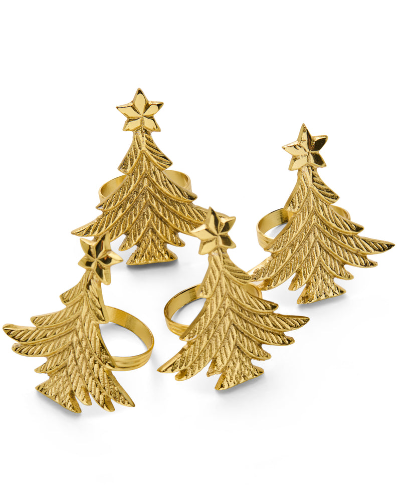 Oh Christmas Tree Brass Napkin Rings
