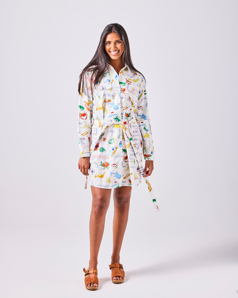 Aussie Road Trip Adult Sicilian Shirt Dress