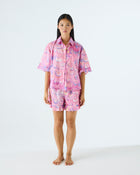 Kip&Co x Romance Was Born Cosmic Marble Bloom Adult Organic Cotton Short Sleeve Shirt & Short Pyjama Set