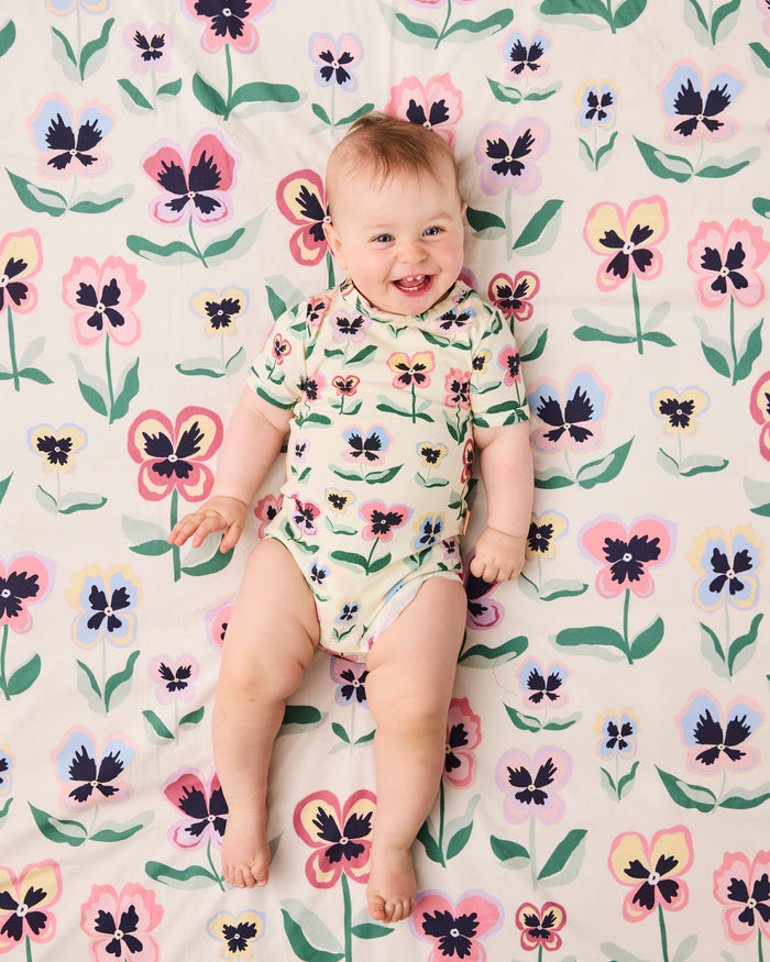 Pretty Pansy Organic Short Sleeve Romper