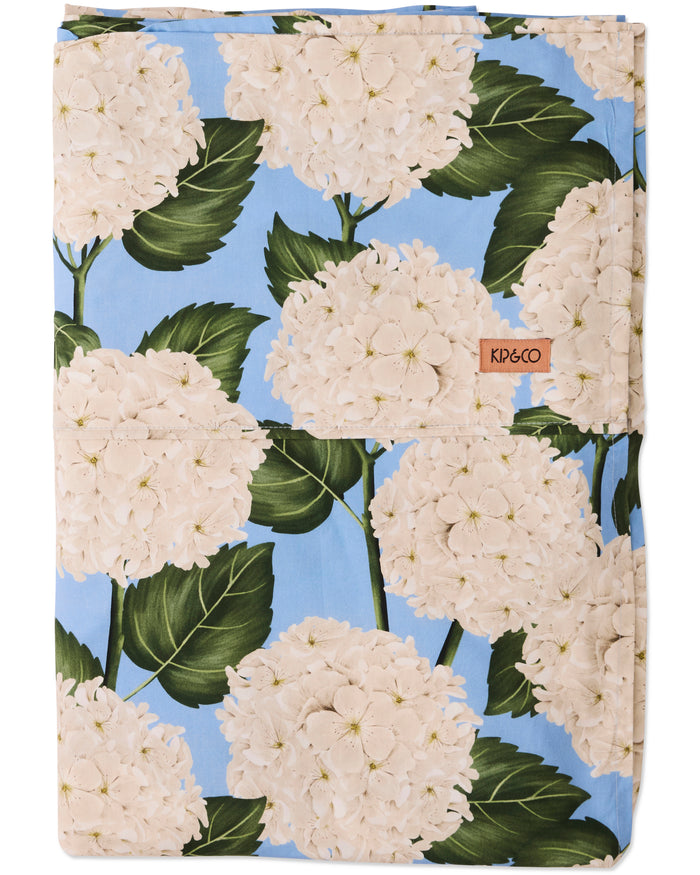 Hydrangea Blue Organic Cotton Flat Sheet