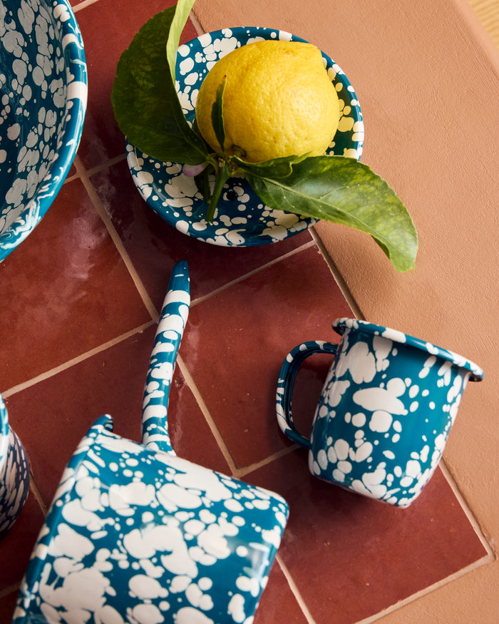 Milos Blue Enamel Soap Dish