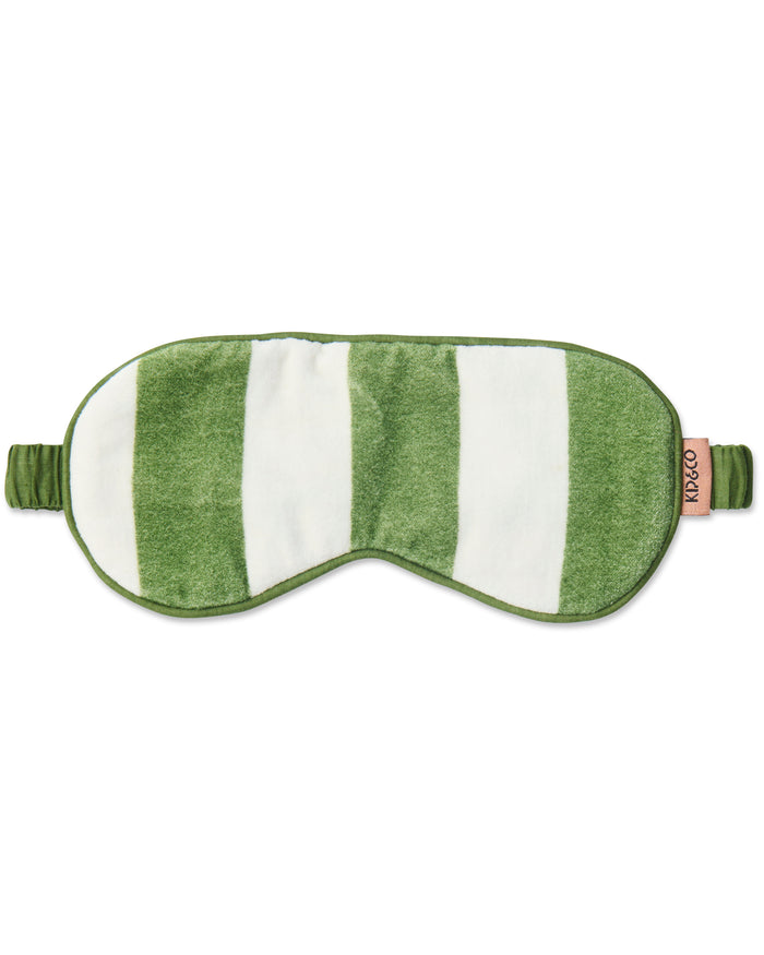 Moss Stripe Velvet Eye Mask