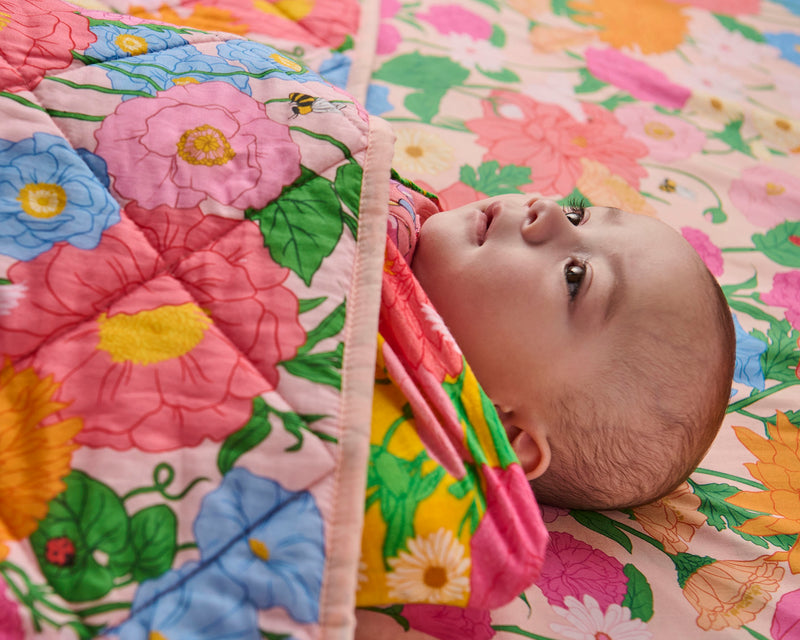 Follow The Sun Organic Cotton Quilted Cot Bedspread