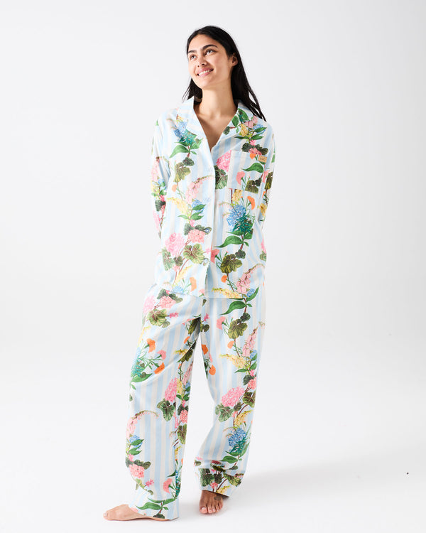 Bouquet Beauty Stripe Adult Flannelette Long Sleeve Shirt & Pant Pyjama Set