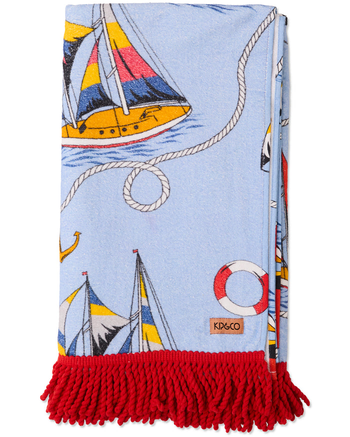 Hey Sailor Printed Terry Beach Towel