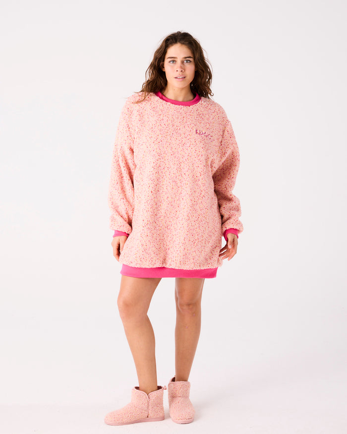 Cupcake Sprinkle Sherpa Adult Oversized Bedtime Sweater