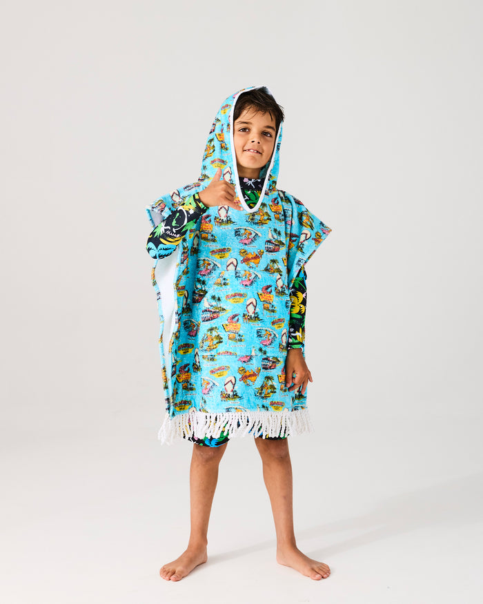 Kip&Co x Mambo Mambo World Printed Kids Terry Poncho