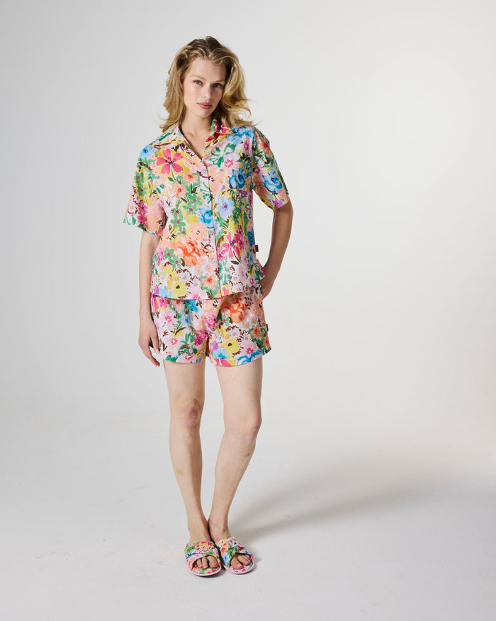 Alfresco Adult Organic Cotton Short Sleeve Shirt & Short Pyjama Set