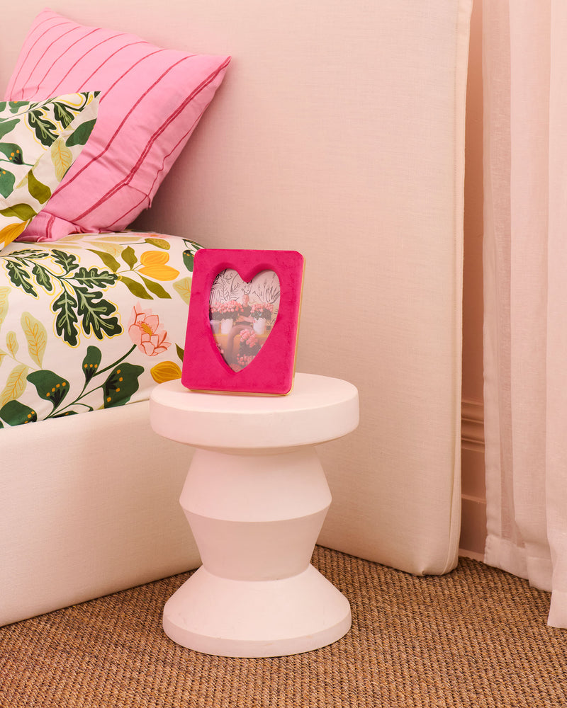 Desert Pink Heart Velvet Photo Frame