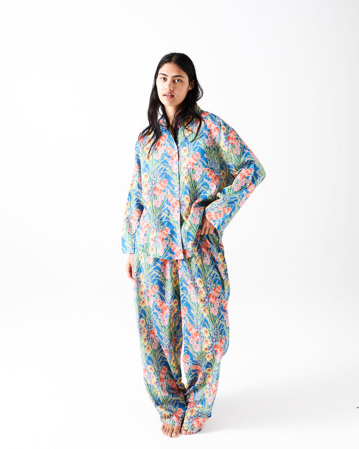 Kip&Co x Anna Spiro Gladiolus Adult Organic Cotton Long Sleeve Shirt & Pant Pyjama Set