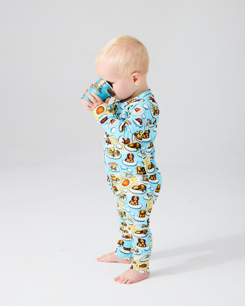 Kip&Co x Mambo Puppies Organic Long Sleeve Zip Romper
