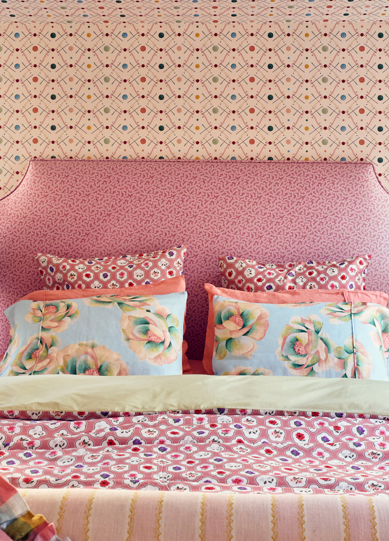 Big Beauty Floral Blue Linen Pillowcases