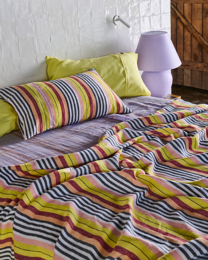 Casablanca Stripe Linen Flat Sheet