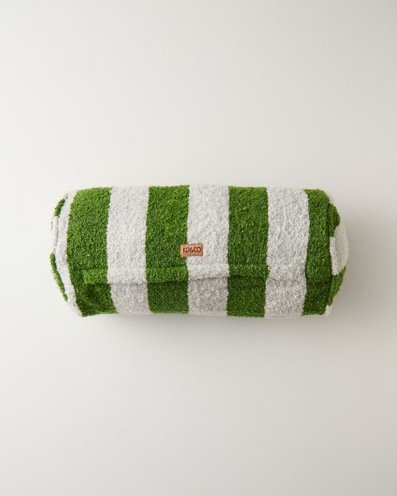 Moss Stripe Boucle Bolster Cushion