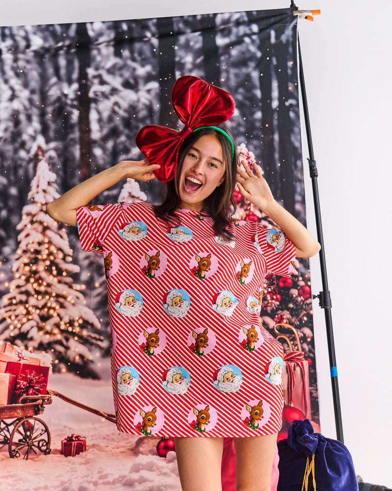 I Love Christmas Spot Adult Organic Cotton Oversize T-shirt Nightie