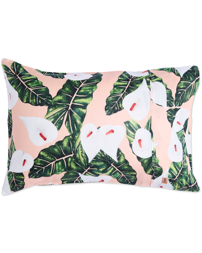 Lily Of The Valley Peach Linen Pillowcases