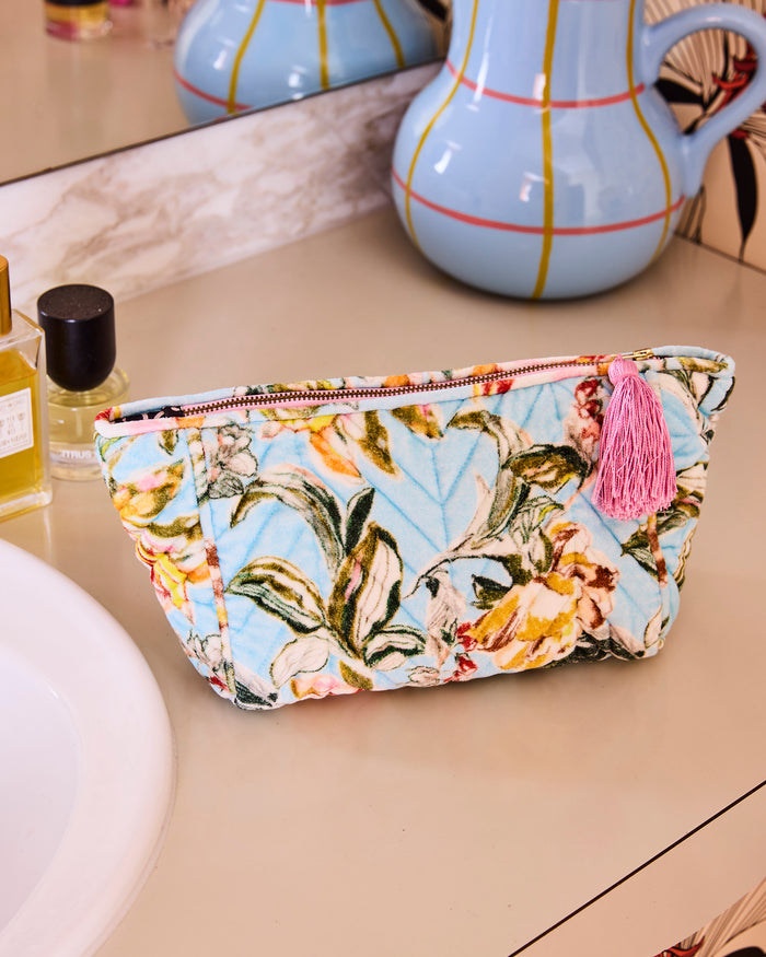 Somerset Blue Velvet Toiletry Bag