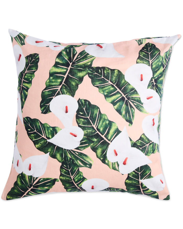 Lily Of The Valley Peach Linen European Pillowcases