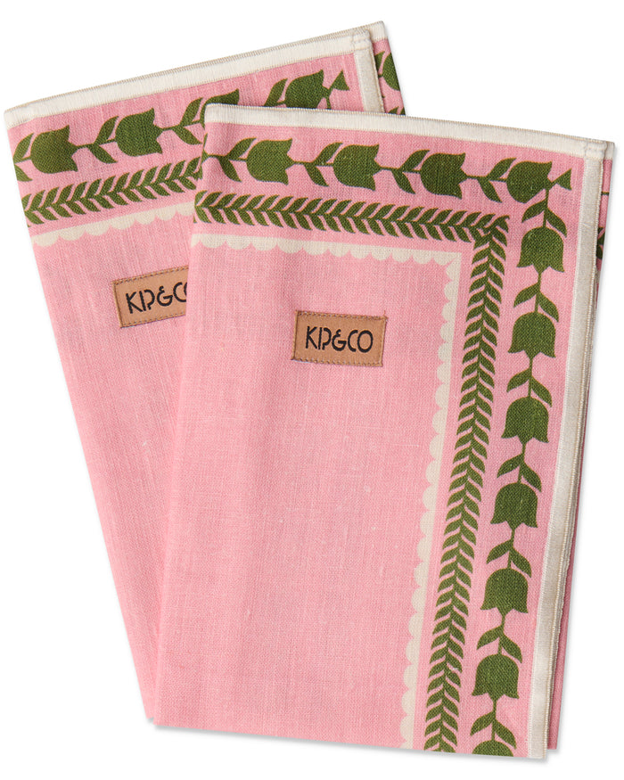 Flower Chain Embroidered 4P Napkin Set