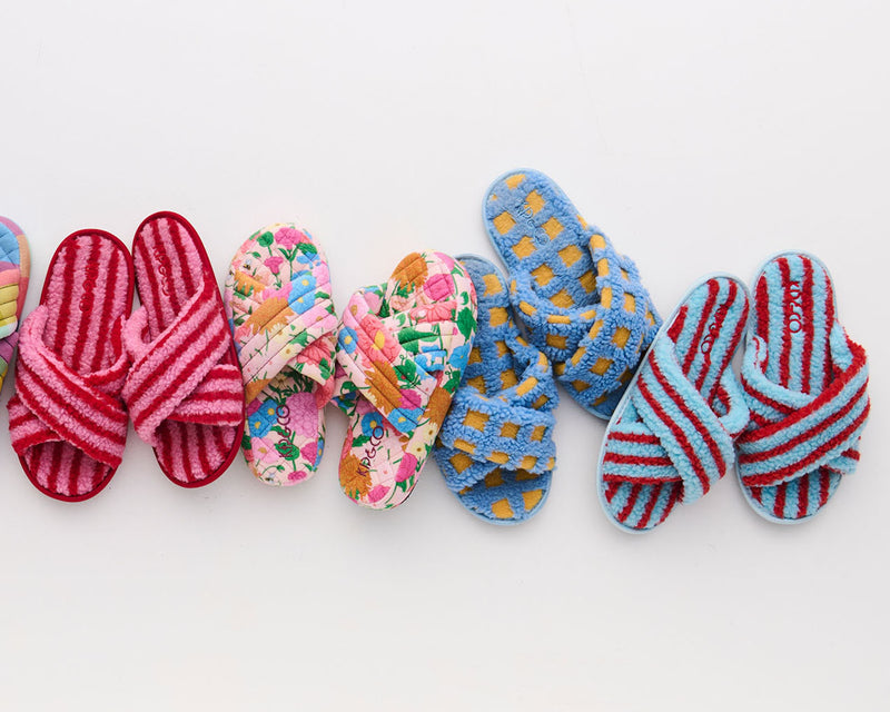 Hamilton Stripe Sherpa Adult Slippers