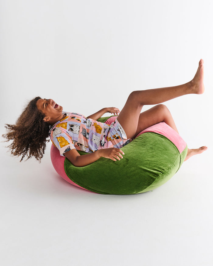 Kitty Cat Teen Organic Cotton Short Sleeve T-Shirt & Shorts Pyjama Set