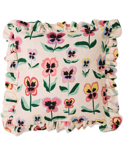 Pretty Pansy Frill Upholstery Cushion