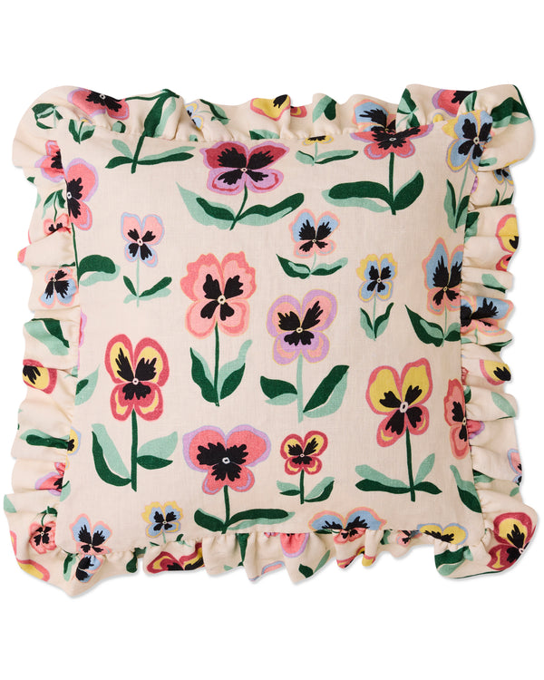 Pretty Pansy Frill Upholstery Cushion