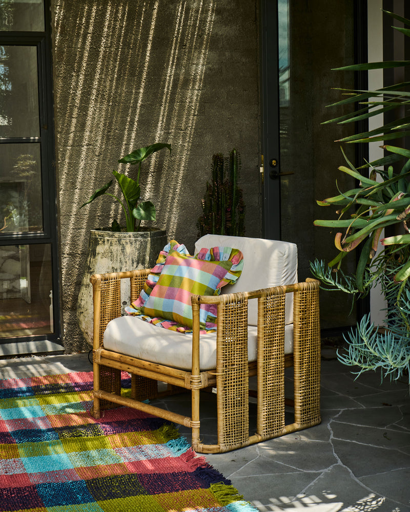 Florida Tartan Frill Upholstery Cushion