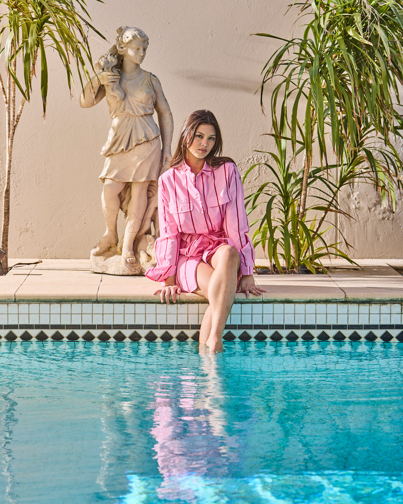 Iced Vovo Stripe Adult Sicilian Shirt Dress