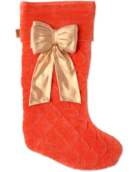 Golden Bow Velvet Stocking