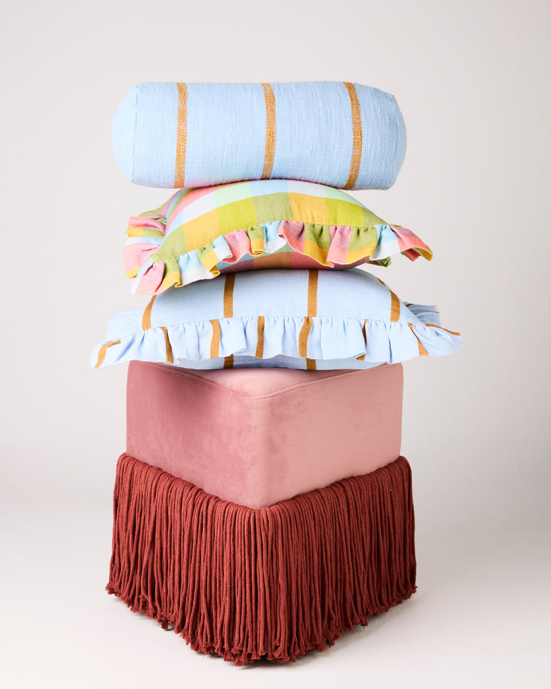 Florida Tartan Frill Upholstery Cushion