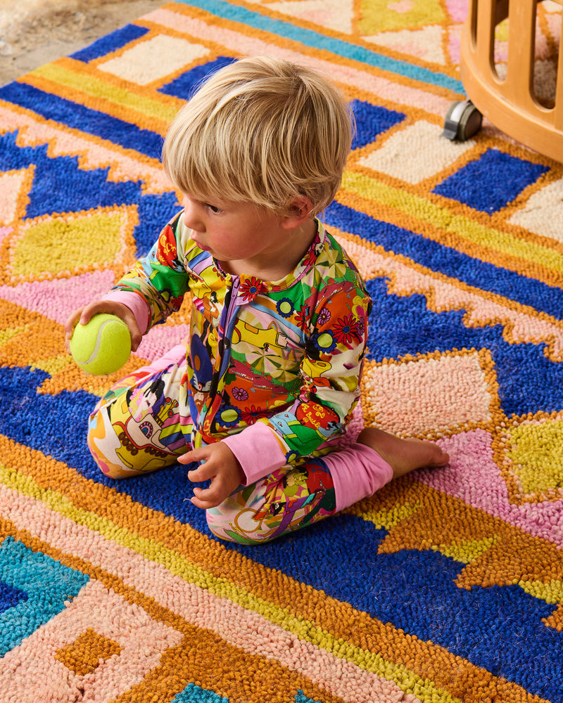 Kip&Co x The Beatles Big Band Organic Long Sleeve Zip Romper