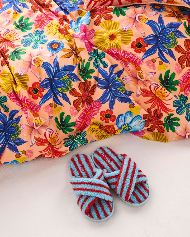 Hamilton Stripe Sherpa Adult Slippers