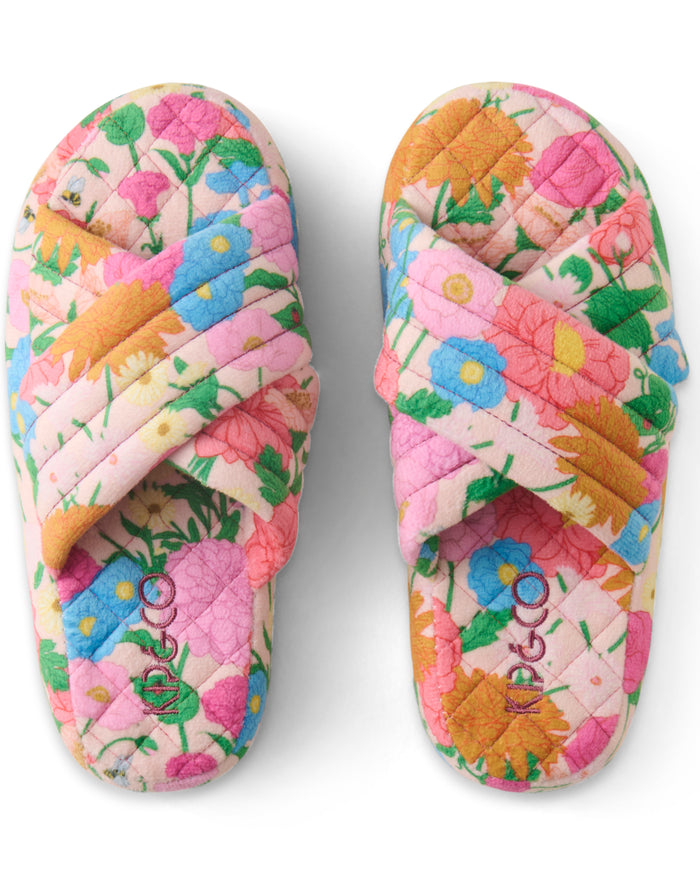 Follow The Sun Quilted Velvet Adult Slippers