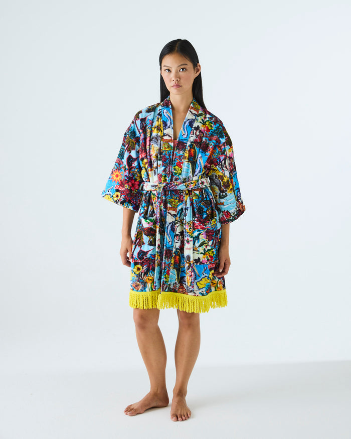 Kip&Co x Romance Was Born Ozzie Printed Terry Mini Robe