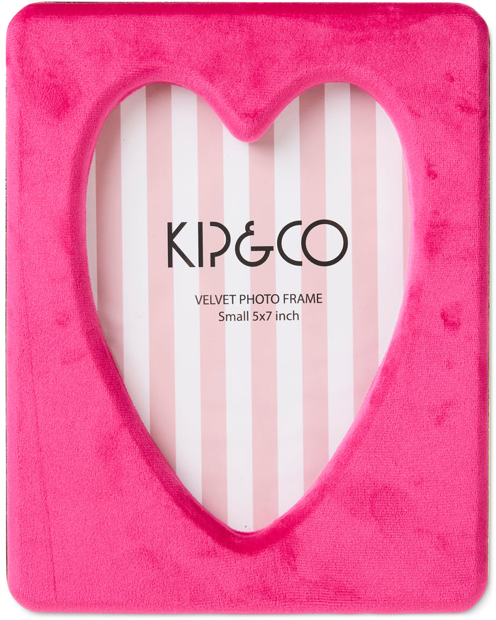 Desert Pink Heart Velvet Photo Frame
