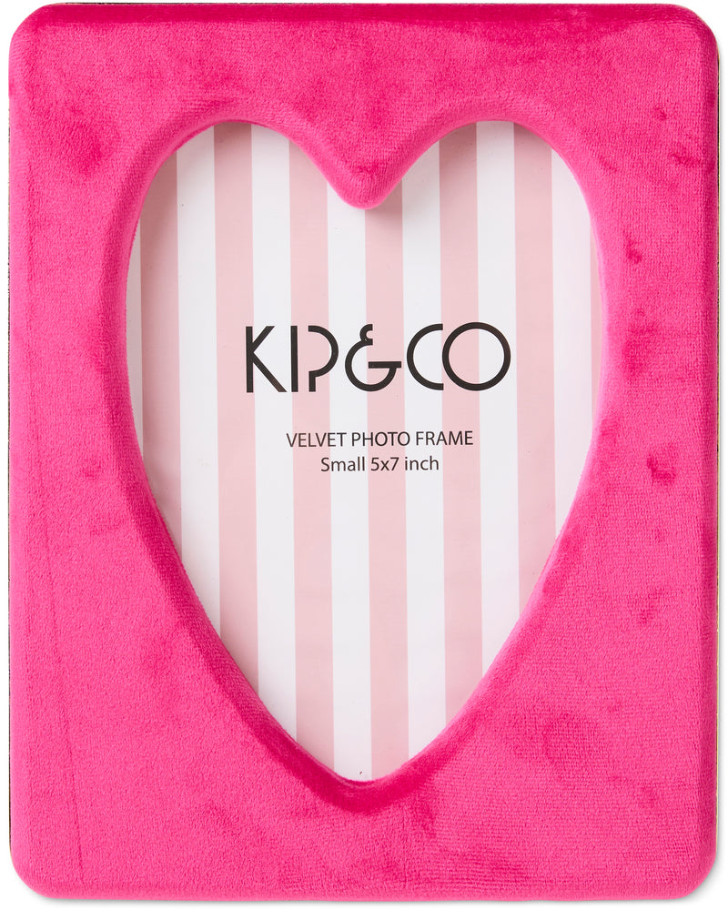 Desert Pink Heart Velvet Photo Frame