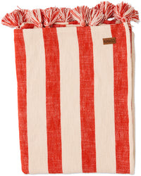 Roma Red Stripe Woven Throw
